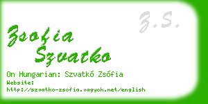 zsofia szvatko business card
